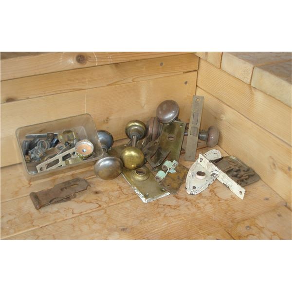 Assorted vintage antique door hardware