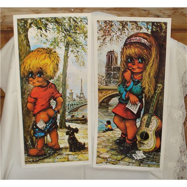 Pair Michael Thomas Prints 1960s Part of Big Eye