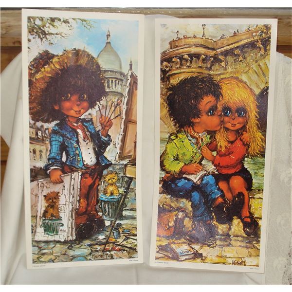 Pair Michael Thomas Prints 1960s Part of Big Eye