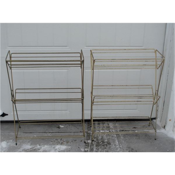 Pair Mid Century Wire Magazine Racks