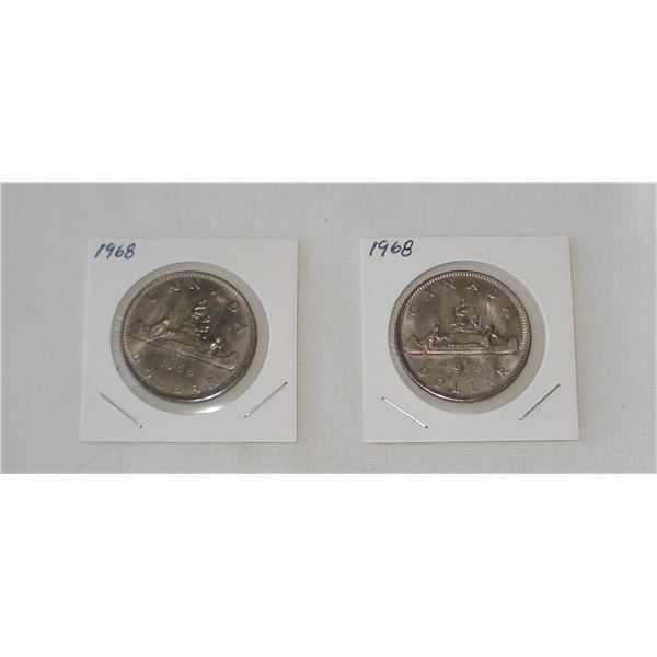 Pair 1968 Silver Dollars