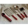Image 1 : Assorted Vintage kitchen Utensils  Red