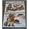 Image 1 : Pair Carte Illustration 1987 Inuit Prints