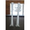 Image 2 : Pair Long Stem White Vases