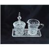 Image 1 : Pinwheel Crystal Cream and Sugar on Tray
