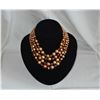 Image 1 : Vintage 4 strand brown Necklace with Aurora Borealis Accent Beads
