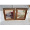 Image 1 : Pair of vintage pictures in brown and gold frame