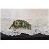 Image 1 : crystal leaf brooch emerald colour