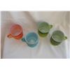 Image 3 : 4 Fire King Diamond Mugs  Green ,Blue Orange
