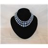 Image 1 : 3 strand vintage beaded blue necklace