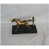 Image 2 : Vintage Penholder with brass horse on marble (granite?) base