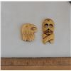 Image 1 : Pair of bone carvings