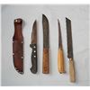Image 1 : 4 knives plus Elk Tooled case