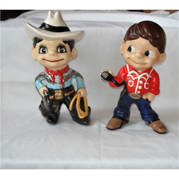 Cowboy and truck driver Statues