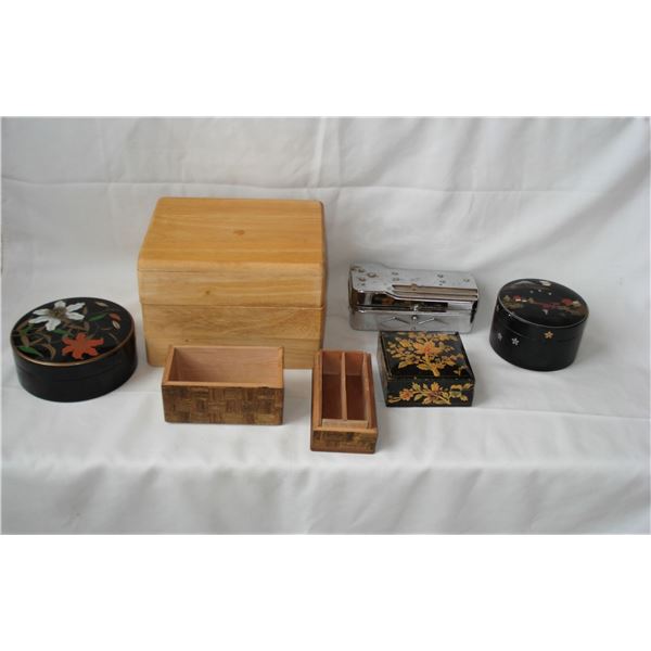 Assortment of vintage boxes and containers