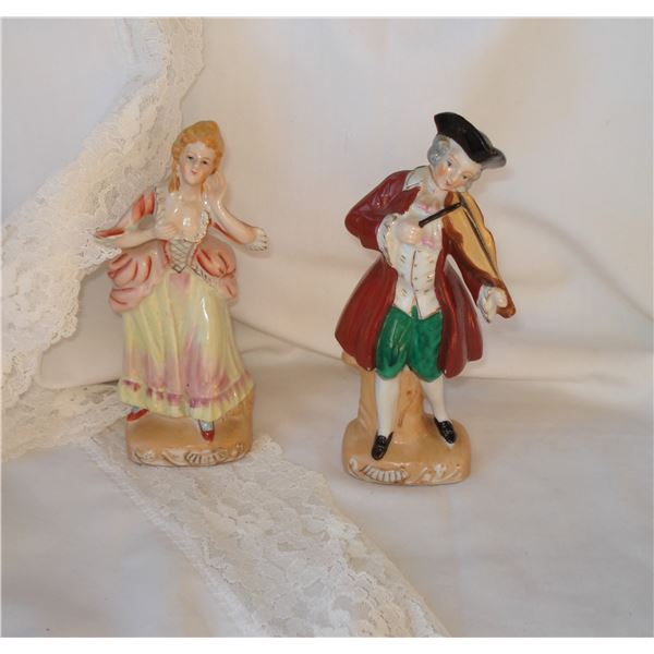 Pair of vintage hand decorated figurines