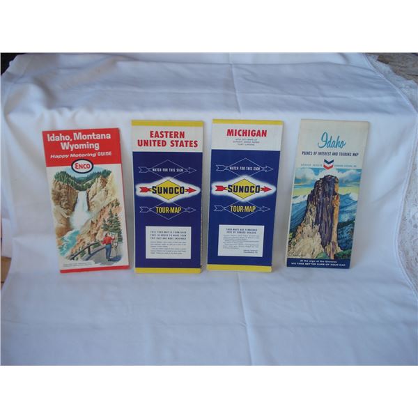 4 Vintage Maps  Enco, Sunoco, Chevron