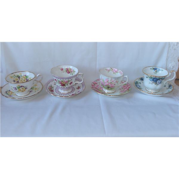 4 Royal Albert Cups and Saucers