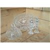 Image 2 : Crystal covered butter dish, serving tray S&P