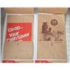 Image 3 : 46 Vintage Grocery Bags  25 Co-op Cash Save, 8 Co-op Grain elevator, 9 OK Economy 4  Small Leaf Safe