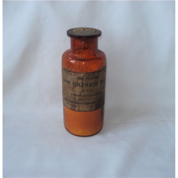 Very old Pharmacists bottle with label and original cork stopper