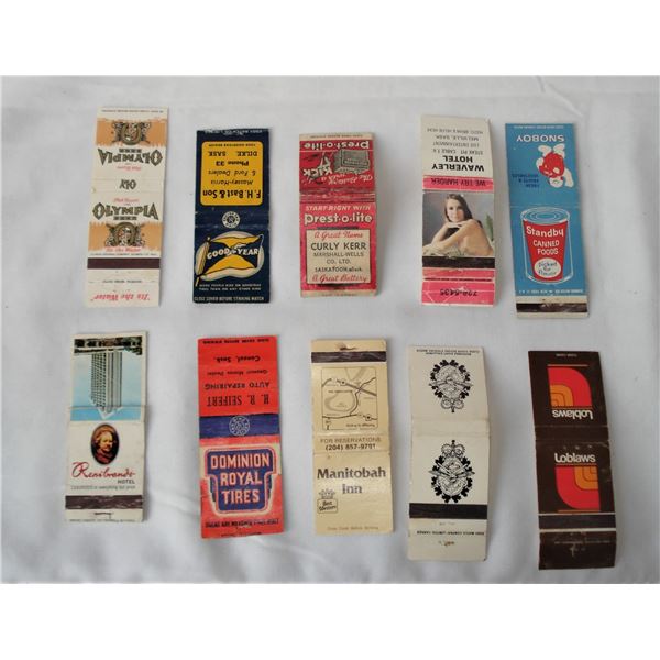10 Match covers Good Year, Olympia, Dominion Royal Tire etc.