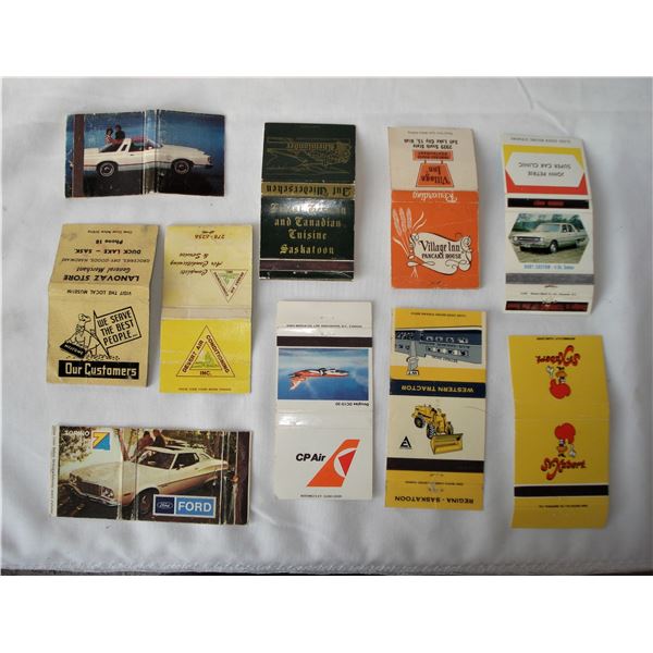 Larger match covers  Western Tractor, CP Air, Ford, Lanovaz Duck Lake