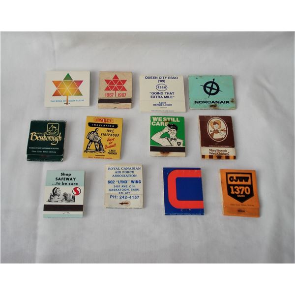 12 Match Books,  Bessborough, PB,  RCAF  CJWW