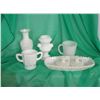 Image 1 : Assorted Milk Glass and white ware items
