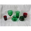 Image 1 : Green and ruby glassware