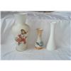 Image 1 : 3 vases  Frosted, Milk glass and Moriage dragon