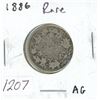 Image 1 : 1886 25¢ Coin - "Rare"