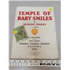 Temple of baby smiles Shrine Daddy sheet music and 6 collectible Papoose animal gum cards