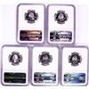 Image 2 : 2001-S Silver Proof State Quarter (5) Coin Set NGC PF69 Ultra Cameo