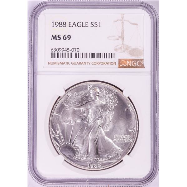 1988 $1 American Silver Eagle Coin NGC MS69