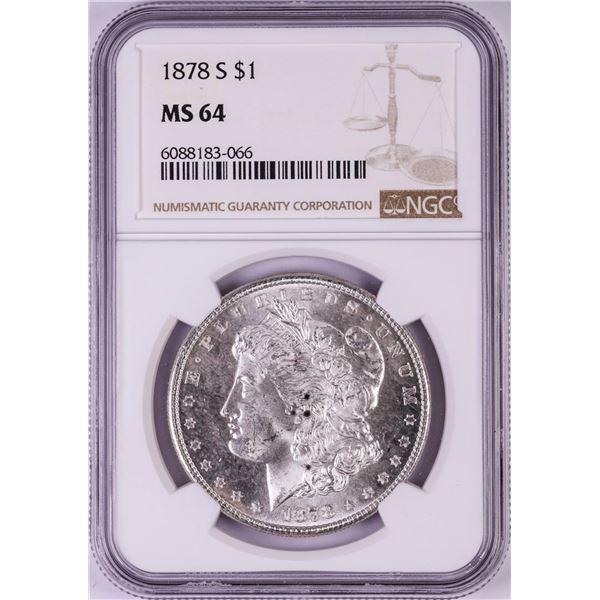 1878-S $1 Morgan Silver Dollar Coin NGC MS64