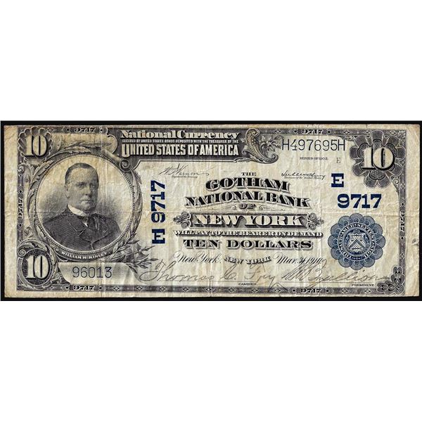 1902 $10 Gotham National Bank of New York, NY CH# 9717 National Currency Note