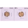 Image 1 : Lot of 2015-2016 $5 American Gold Eagle Coins