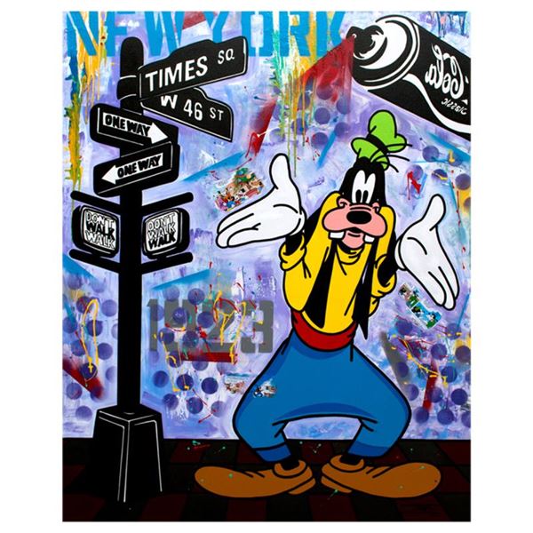 Jozza Original "Lost In Ny" Original Mixed Media On Canvas