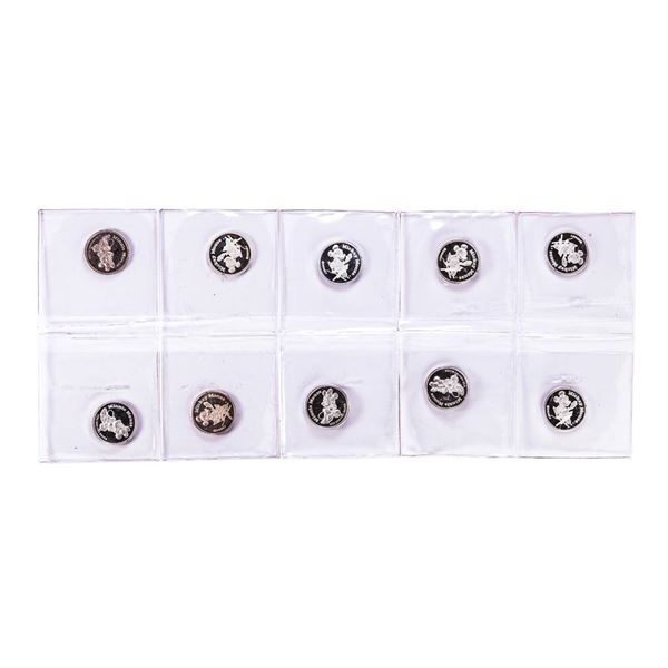Lot of (10) Disney Mickey & Minnie Mouse 1/20 oz. .999 Fine Silver Coin Rounds