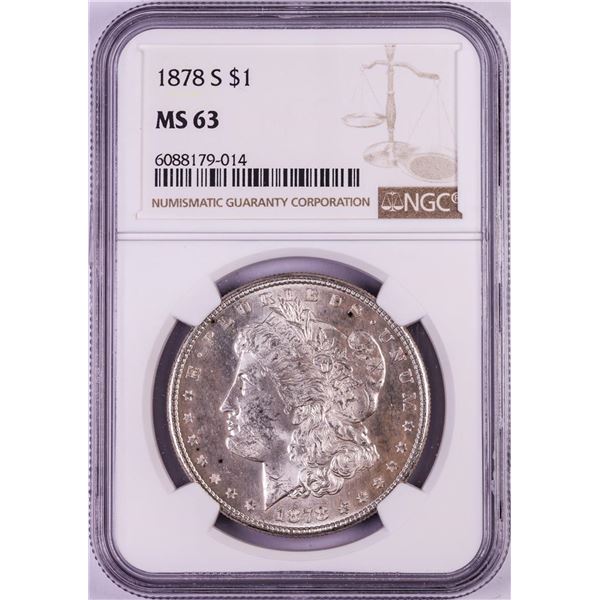 1878-S $1 Morgan Silver Dollar Coin NGC MS63