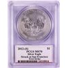 Image 2 : 2012-(S) $1 American Silver Eagle Coin PCGS MS70 Mercanti Signed San Francisco