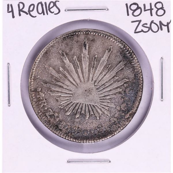 1848 ZsOM Mexico 4 Reales Silver Coin
