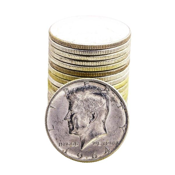 Roll of (20) Brilliant Uncirculated 1964 Kennedy Half Dollar Coins