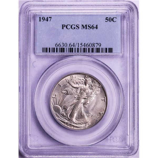 1947 Walking Liberty Half Dollar Coin PCGS MS64