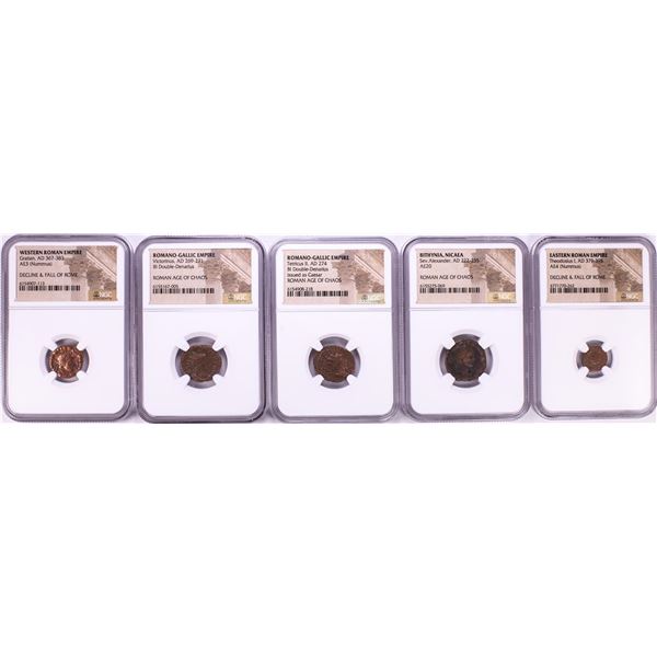 Lot of (5) Ancient Roman Empire Coins NGC Certified
