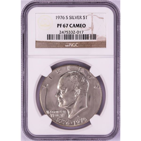 1976-S $1 Proof Eisenhower Silver Dollar Coin NGC PF67 Cameo