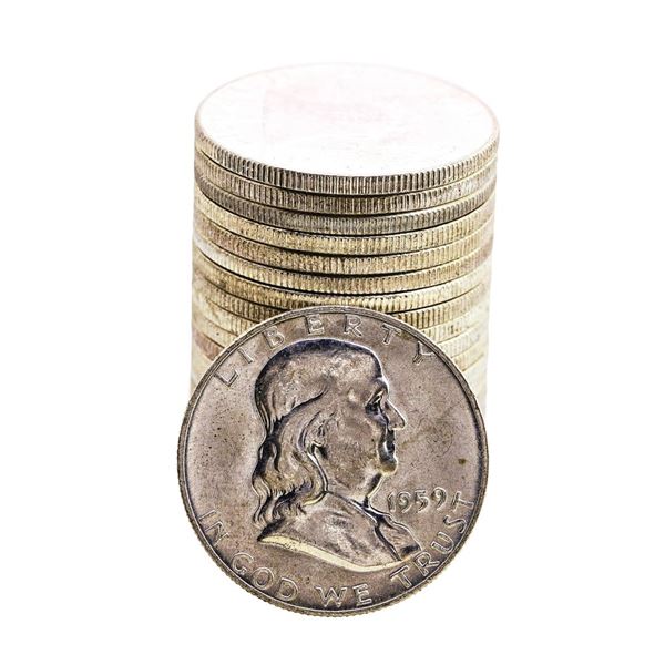 Roll of (20) Brilliant Uncirculated 1959-D Franklin Half Dollar Coins