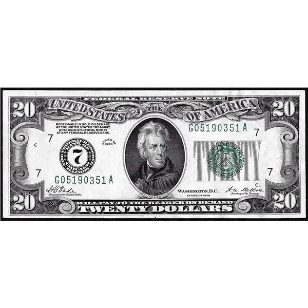 1928 $20 Federal Reserve Note Chicago