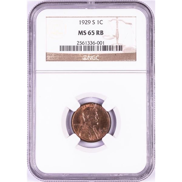 1929-S Lincoln Wheat Cent Coin NGC MS65RB
